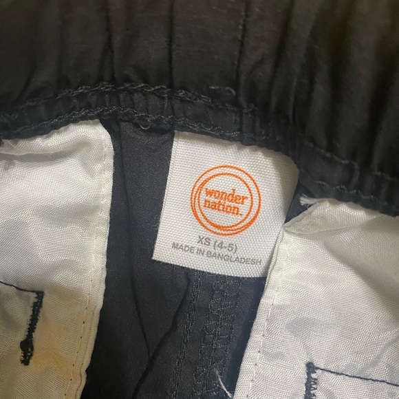 Wonder Nation Boys Buckle Cargo Jogger Pants Black Husky Sz XS (4-5) New - Picture 4 of 5